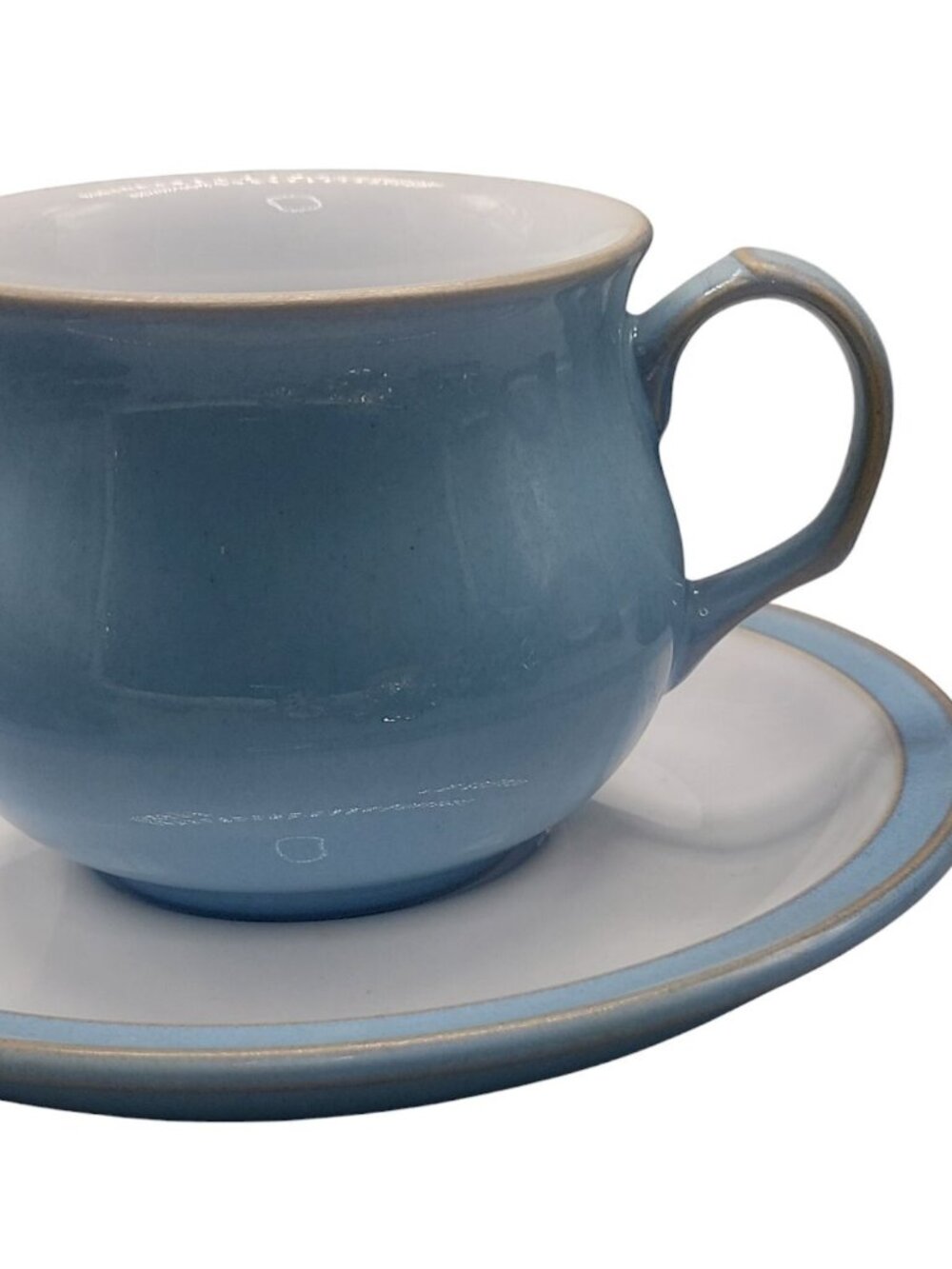 Denby Colonial Blue Teacup & Saucer Stoneware 1990s Discontinued Vintage England - Picture 2 of 15